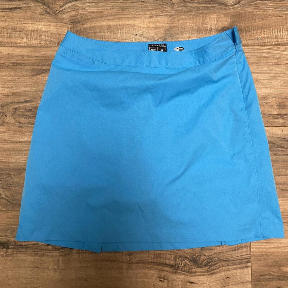 adidas womens athletic skirt skort Size 10 climacool aqua blue